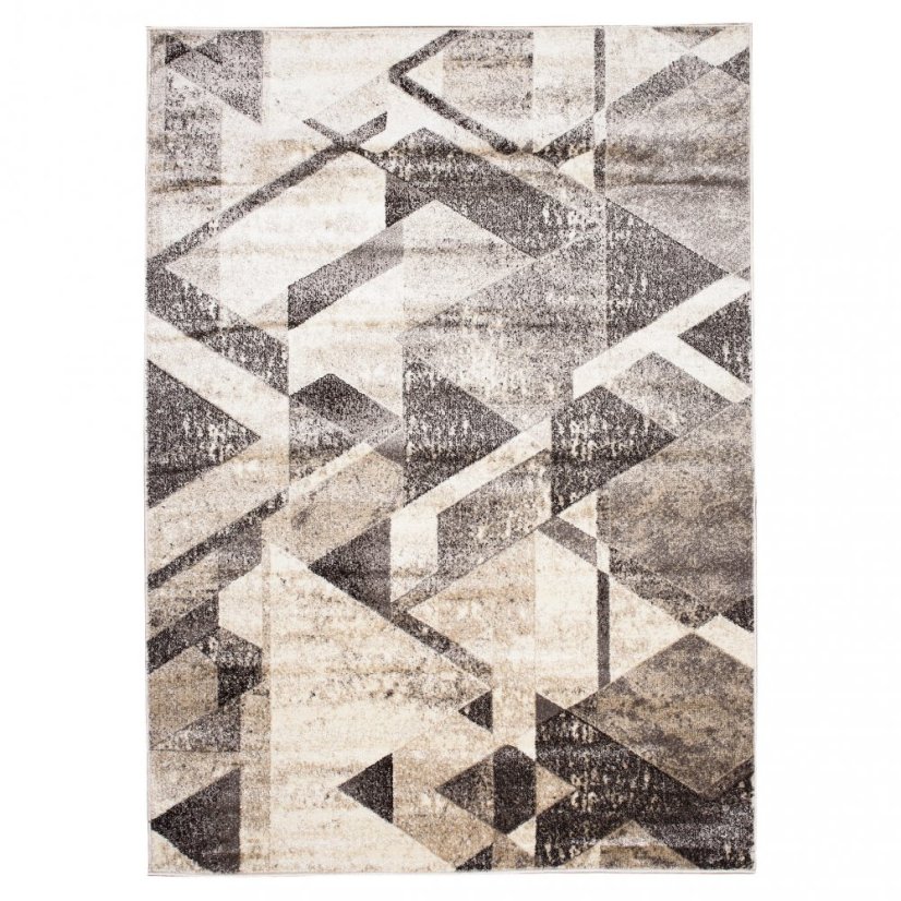 Covor modern versatil cu model geometric în nuanțe de maro