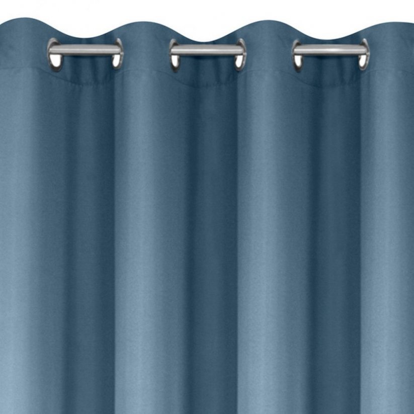 Enobarvna zavesa v temno modri barvi, viseči krog 140 x 250 cm