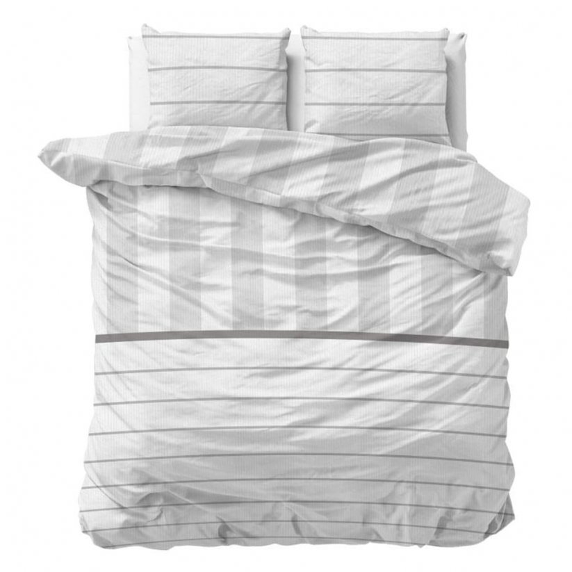 Bijela posteljina s finim uzorkom 200 x 220 cm