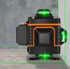Livella laser autolivellante 4D con raggio verde e 16 linee