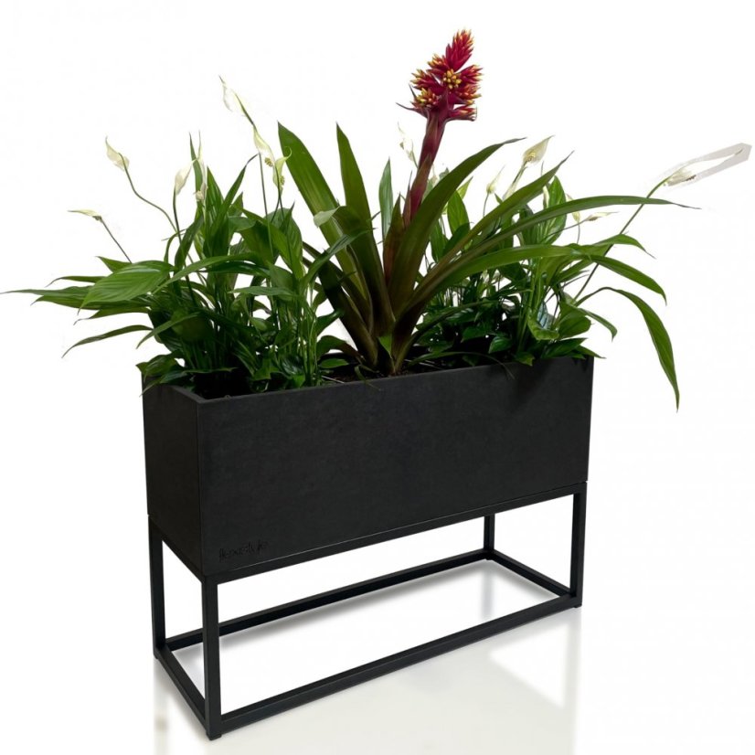 Ghiveci metalic negru LOFT FIORINO 62X22X40 cm