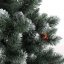 Изкуствена коледна елха с червена елха и борови шишарки 180 см
