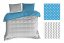 Lenjerie de pat albastră și albă cu model în zig-zag, față-verso