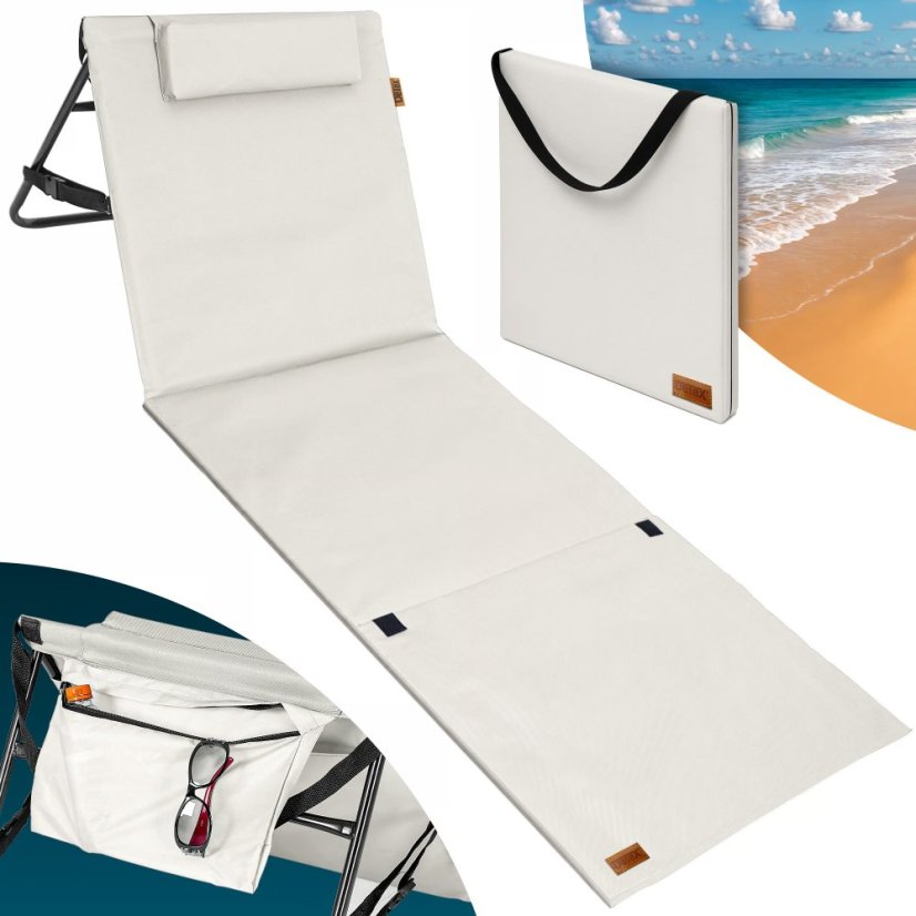 Oblazinjena zložljiva podloga za plažo z naslonom 158 × 56 cm