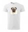 Pánske tričko s potlačou pre milovníkov plemena psov mopslíkov - Farba: Biela, Veľkosť: XL