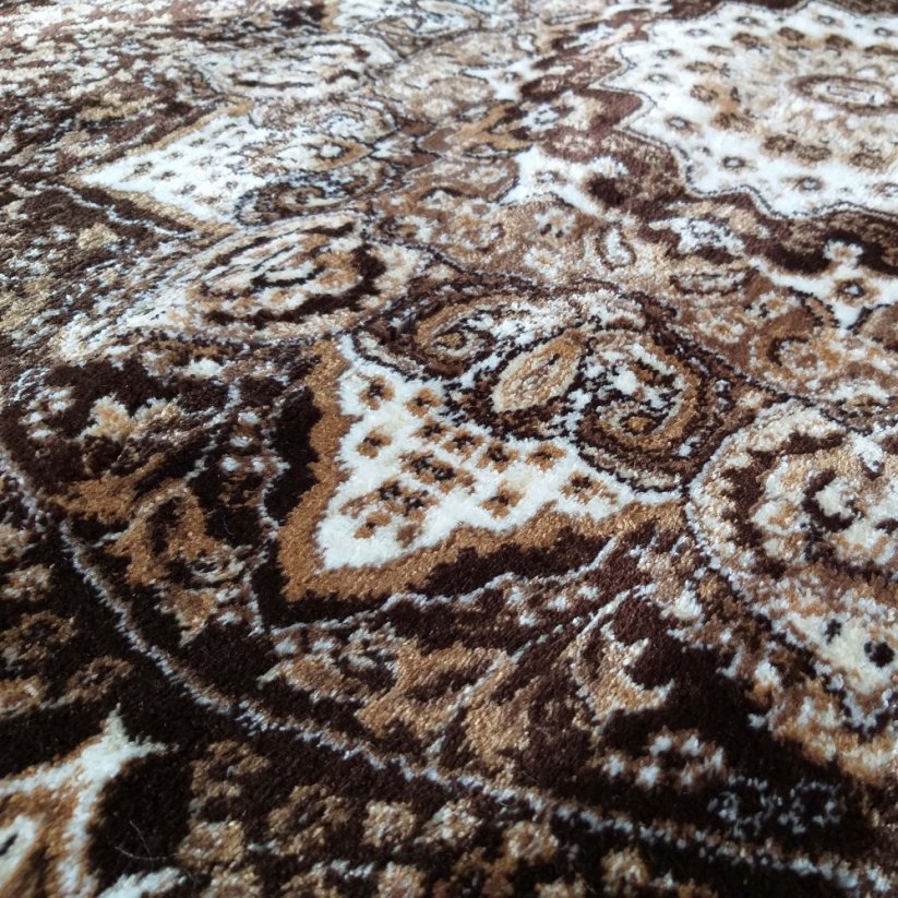 Vintage koberec s motivem mandaly hnědé barvy