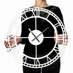 Ceas de perete vintage metal alb, 50 cm