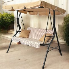 Dondolo da giardino per 3 persone - beige