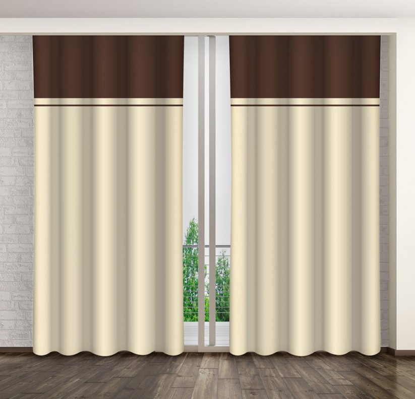 Krémes dekoratív függönyök a hálószobához - Méret: Hossz: 270 cm