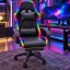 Igraća stolica s RGB LED rasvjetom, osloncem za noge i daljinskim upravljačem