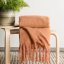 Luxus-Mohair-Decke mit Quasten - brick