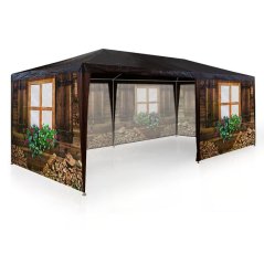 Tenda per feste - elegante tenda da giardino nel design di una cabina di legno 3 x 6 m