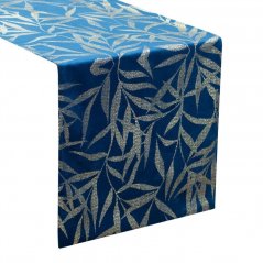 Față de masă din catifea cu imprimeu albastru