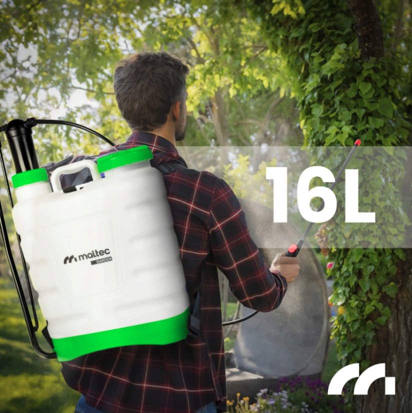 Pulverizator manual cu presiune pentru grădină 16L cu duză lungă și set de duze