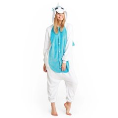 Salopetă kigurumi turcoaz cu motiv de unicorn mărimea M