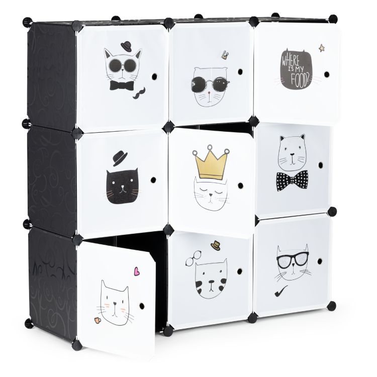 Moduláris gyerekszekrény 9 rekeszes Vidám cicák
