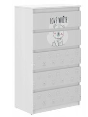 Cassettiera per bambini di qualità con orsacchiotto 121x40x70 cm