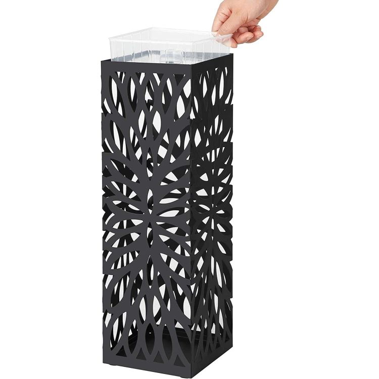 Moderný stojan na dáždniky v čiernej farbe LUC48B