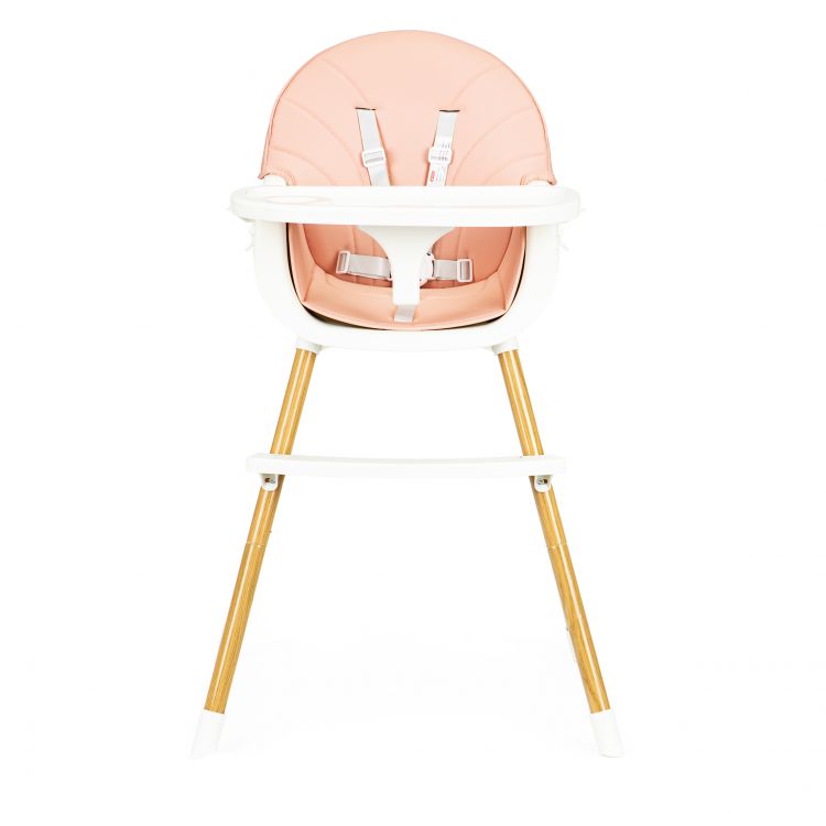 Dětská růžová židlička na krmení 2v1 