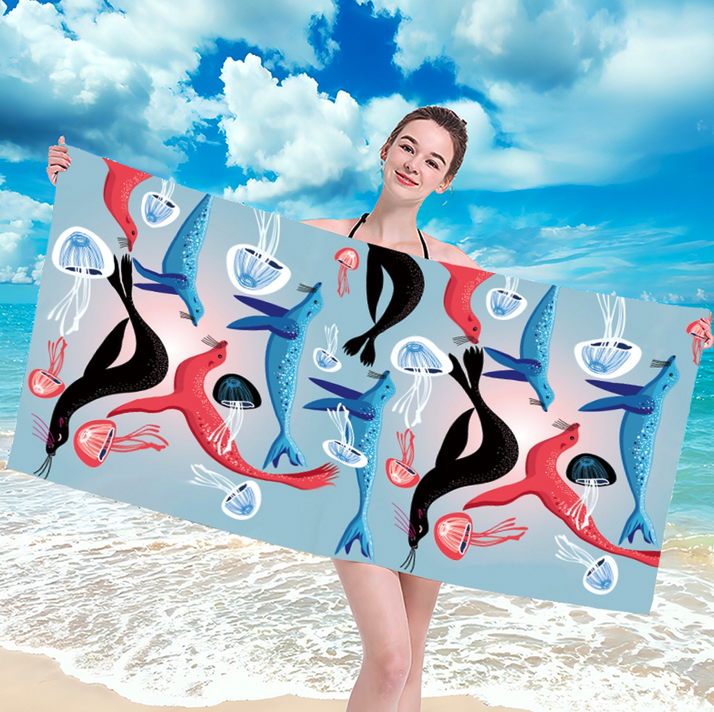 Плажна кърпа с тюлени