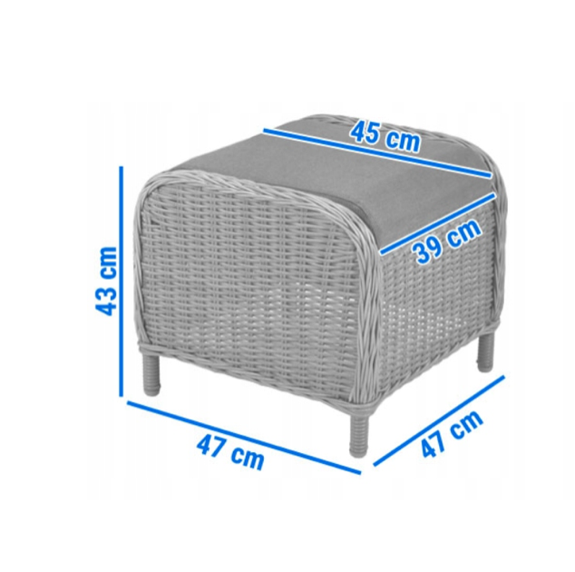 Zahradní ratanové křeslo s podnožkou