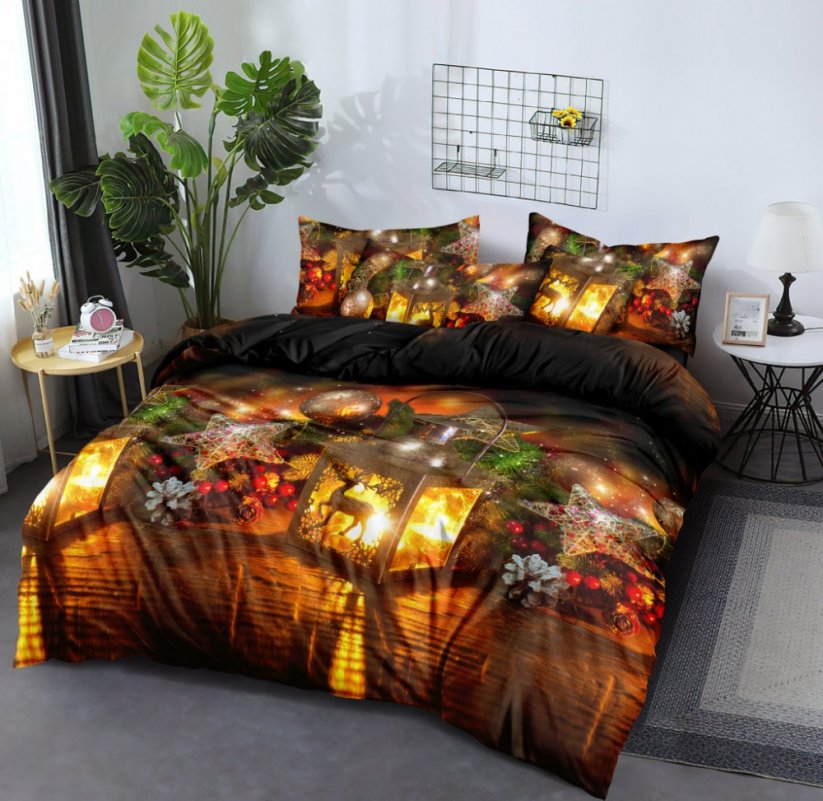 Popolna rjava božična posteljnina z zaponko za osvetlitev