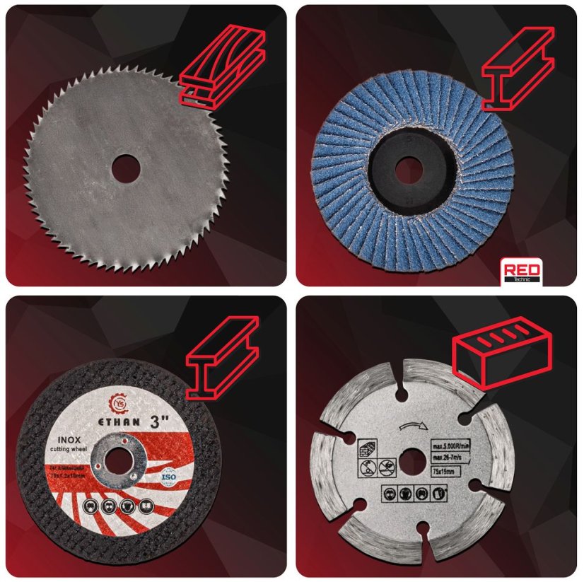 Sada 7 ks univerzálnych kotúčov pre uhlovú brúsku