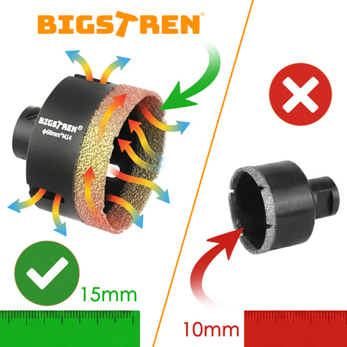 Set profesional de 7 piese de burghie cu coroană diamantată 6-68 mm