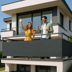 Schermo per balconi in HDPE con rete - schermo protettivo per balconi e recinzioni