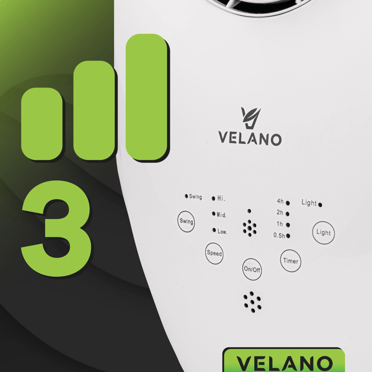 Bezlopatkový ventilátor s LED podsvícením a dálkovým ovládáním