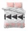 Kvalitní bavlněné ložní povlečení růžové barvy s trojúhelníky 140 x 200 cm