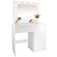 Toaletný stolík so svetielkami a šuflíkmi