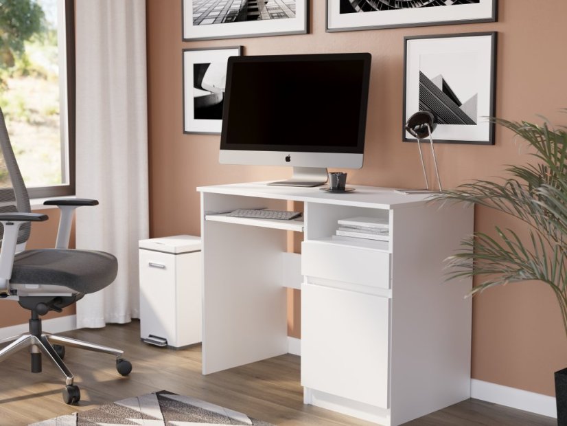 Birou de scris modern cu dulap 90x50 cm - diverse variante de culori - Culoare: Alb