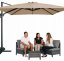 Ombrellone da giardino con braccio laterale ROMA 3 x 3 m - beige