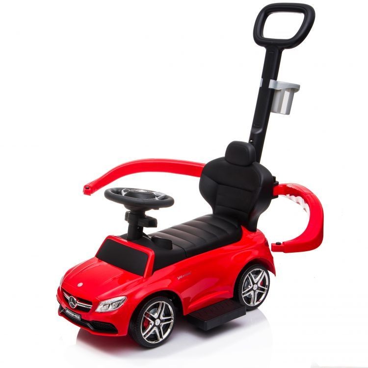 Odrážedlo Mercedes v červené barvě s rukojetí
