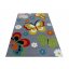 Sivý detský koberec s motýlikmi