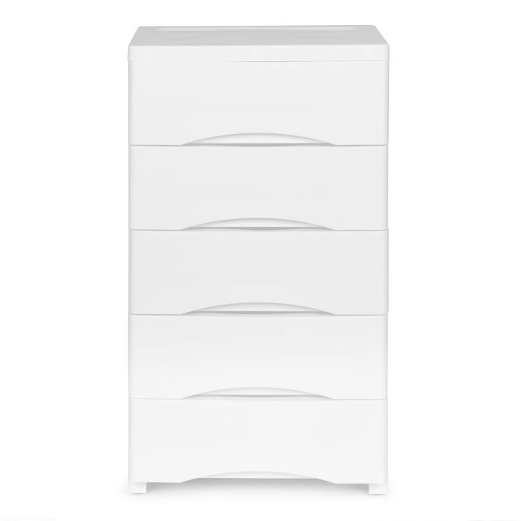 Regál s 5 zásuvkami v bielej farbe