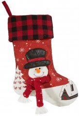 Rdeči škornji Santa Clausa s snežakom