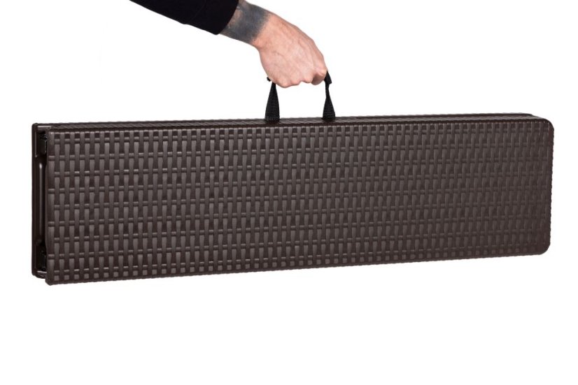Cateringový stůl 180 cm + 2 lavice - ratan