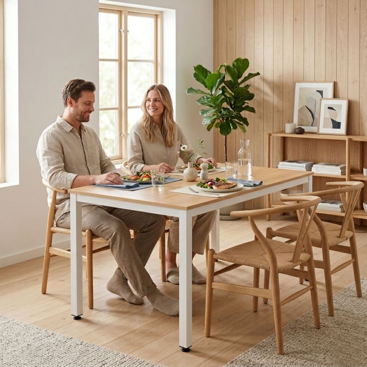 Univerzální pracovní a jídelní stůl 120 x 60 cm - 4-5 osob, světlý dub