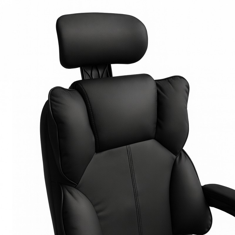 Ergonomikus irodai szék DIRECTO lábtartóval - fekete műbőr