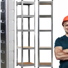 Stabil fém polc 5 polccal 180 x 40 x 40 cm 180 x 40 x 40 cm