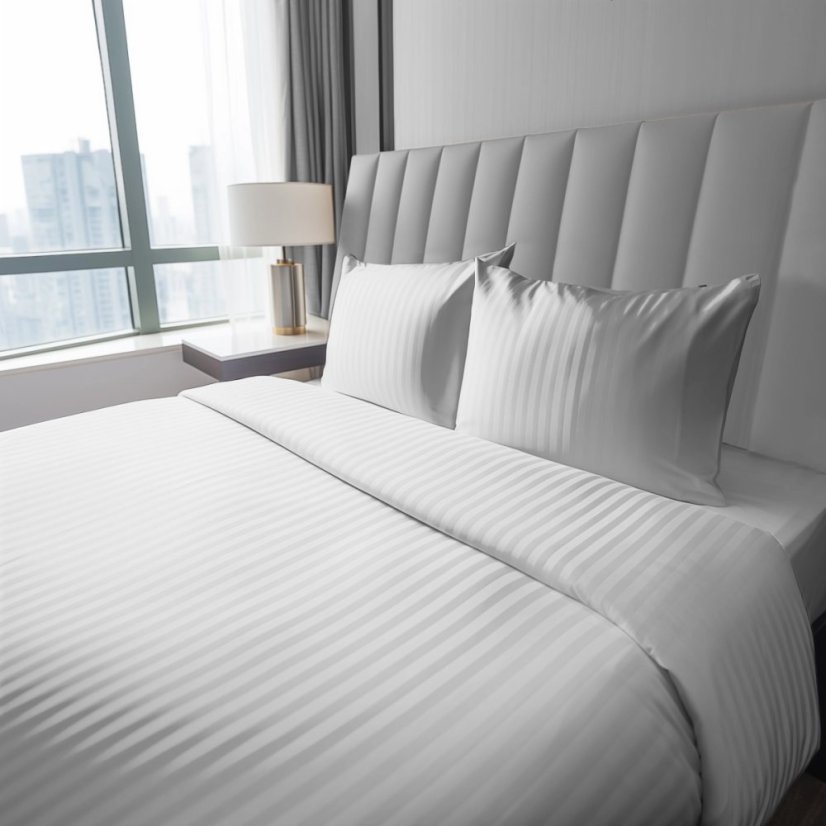 Luxus fehér pamut damaszt ágynemű