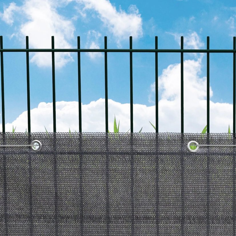 Balkónová clona v sivej farbe 0,8 x 5 m