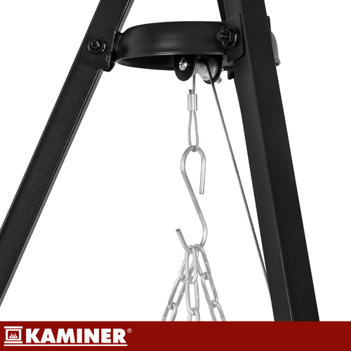 Vrtni roštilj Kaminer Tripod – tronožac s podesivom rešetkom za roštilj 70 cm