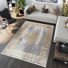 Moderner grauer Teppich mit orientalischem Muster