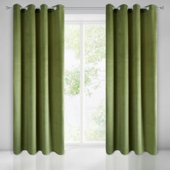 Стилни зелени затъмнителни завеси 140 x 250