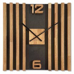Дървен стенен часовник с ламели 60 см
