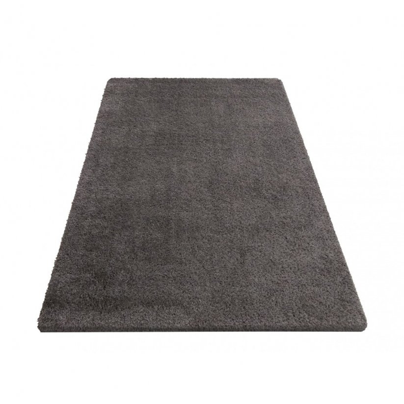 Jednobarevný koberec shaggy šedé barvy