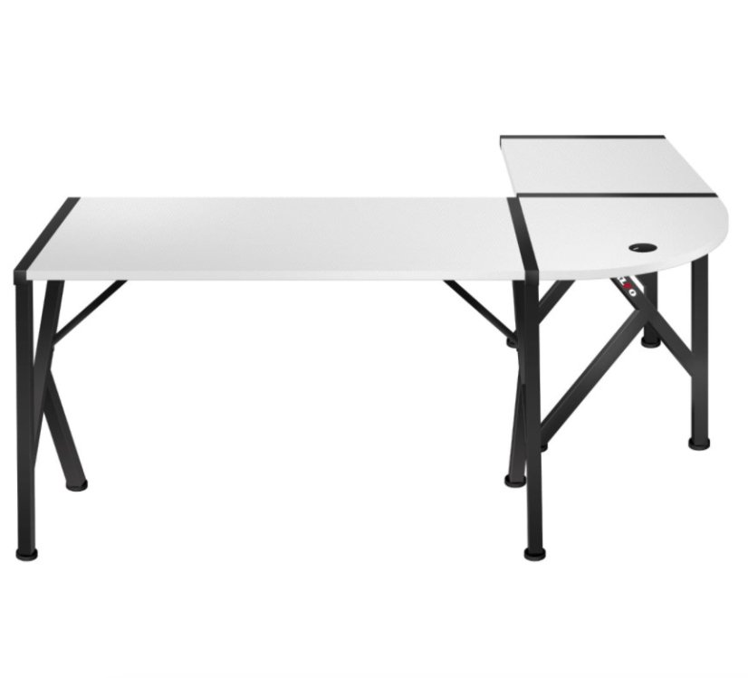 Priestranný rohový stôl HERO 6.3 v bielej farbe